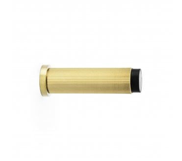 A&W Brunel Reeded  Skirting Doorstop 76mm - Satin Brass PVD