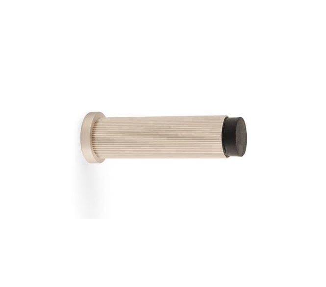 A&W Brunel Reeded Skirting Doorstop 76mm - Satin Nickel