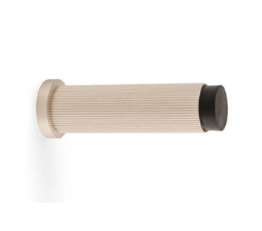 A&W Brunel Reeded Skirting Doorstop 76mm - Satin Nickel