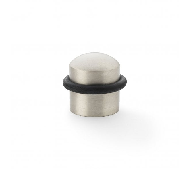 A&W Floor Mounted Domed Doorstop - Satin Nickel
