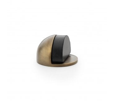 A&W Floor Mounted Oval Doorstop 45mm - Antique Brass