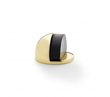 A&W Floor Mounted Oval Doorstop 45mm - Polished Brass