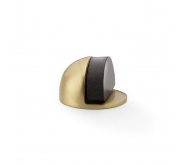 A&W Floor Mounted Oval Doorstop 45mm - Satin Brass