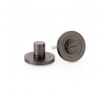 A&W Hammered Bathroom Turn & Release - Dark Bronze