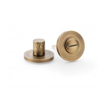 A&W Hammered Bathroom Turn & Release - Italian Brass