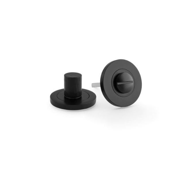 A&W Hammered Bathroom Turn & Release - Matt Black