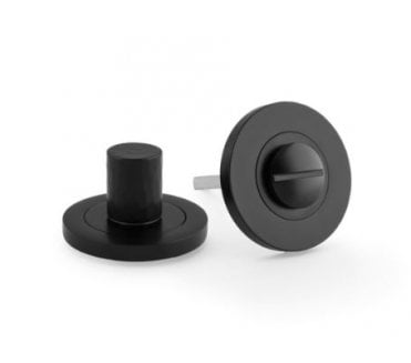 A&W Hammered Bathroom Turn & Release - Matt Black