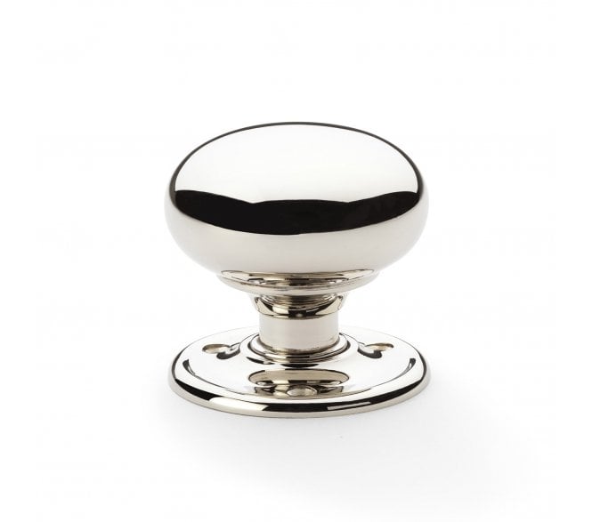 A&W Kershaw Mushroom Mortice/Rim Knob Set 51mm - Polished Nickel