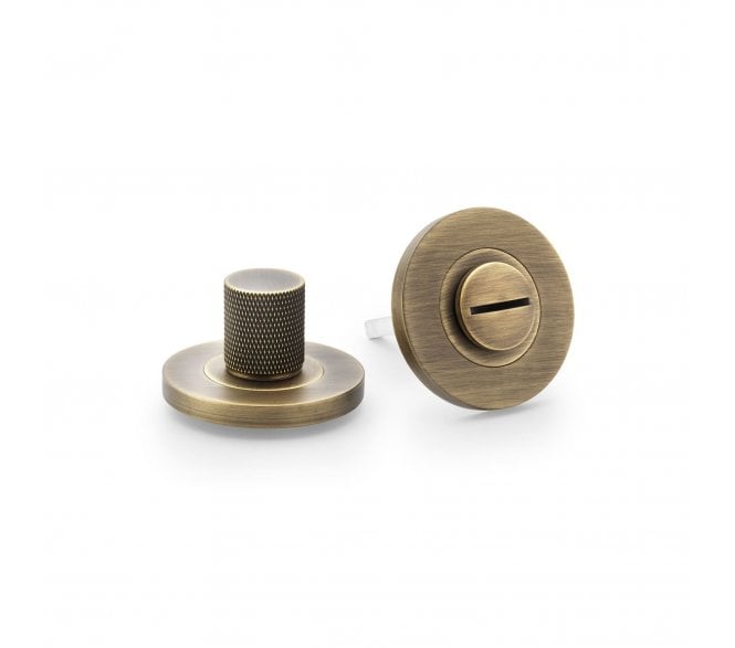 A&W Knurled Bathroom Turn & Release - Antique Brass