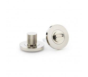 A&W Knurled Bathroom Turn & Release - Polished Nickel