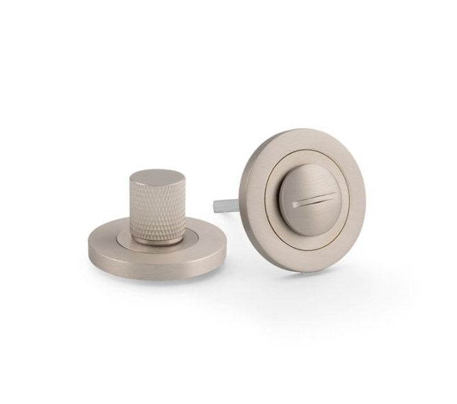 A&W Knurled Bathroom Turn & Release - Satin Nickel