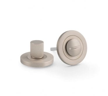 A&W Knurled Bathroom Turn & Release - Satin Nickel