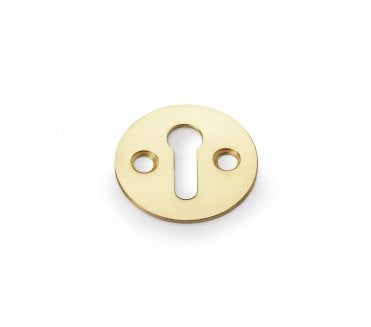 A&W Plain Keyhole Escutcheon - Polished Brass