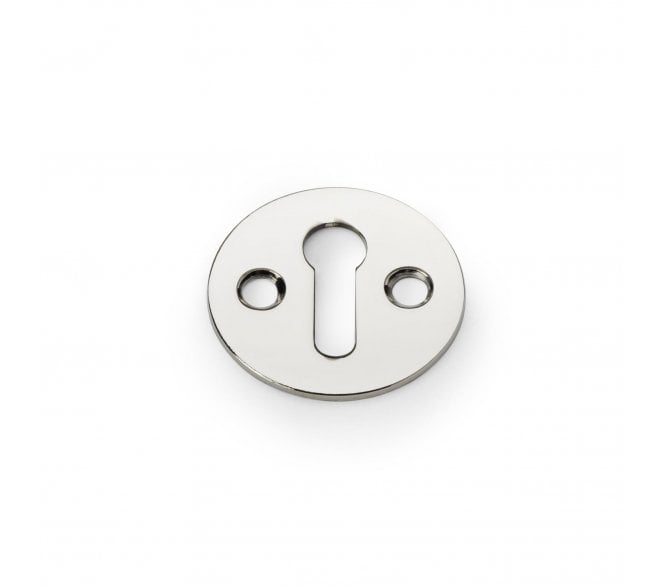 A&W Plain Keyhole Escutcheon - Polished Nickel