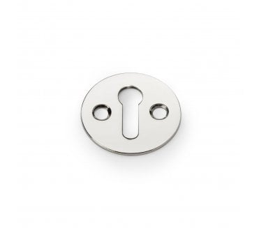 A&W Plain Keyhole Escutcheon - Polished Nickel