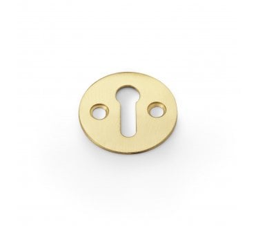 A&W Plain Keyhole Escutcheon - Satin Brass
