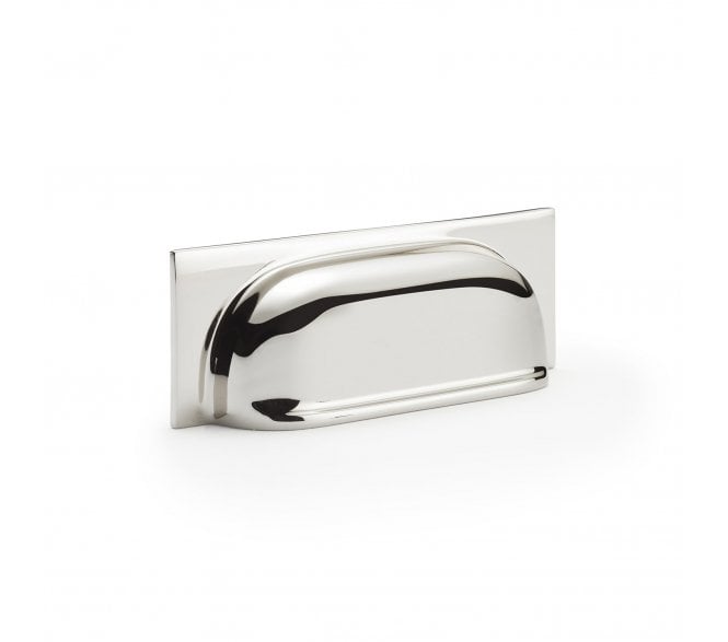 A&W Quantock Drawer Cup Pull 108mm - Polished Nickel