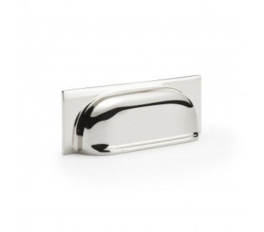 A&W Quantock Drawer Cup Pull 108mm - Polished Nickel