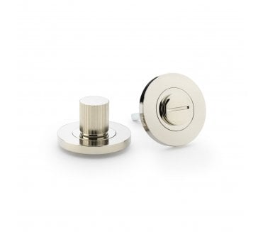 A&W Reeded Bathroom Turn & Release - Polished Nickel
