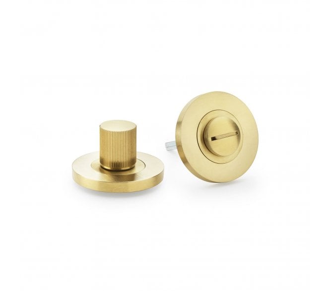 A&W Reeded Bathroom Turn & Release - Satin Brass