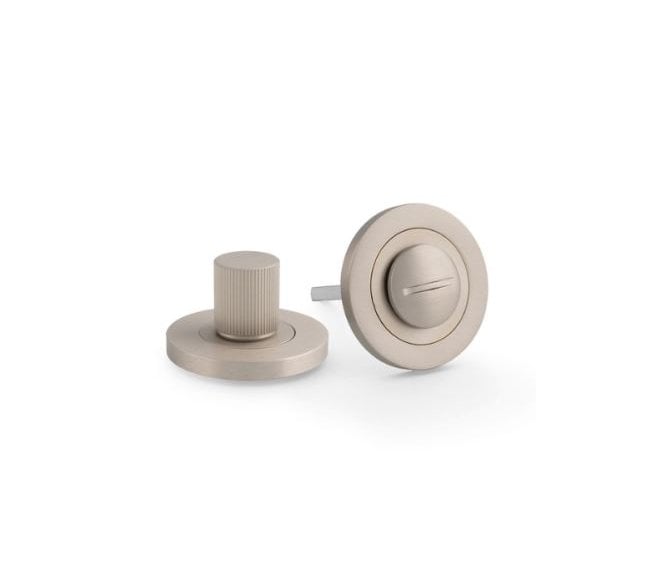 A&W Reeded Bathroom Turn & Release - Satin Nickel
