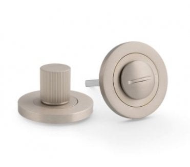 A&W Reeded Bathroom Turn & Release - Satin Nickel
