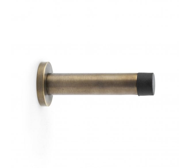 A&W Skirting Mounted Doorstop On Rose 80mm - Antique Brass
