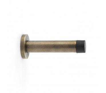 A&W Skirting Mounted Doorstop On Rose 80mm - Antique Brass