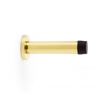 A&W Skirting Mounted Doorstop On Rose 80mm - Polished Brass