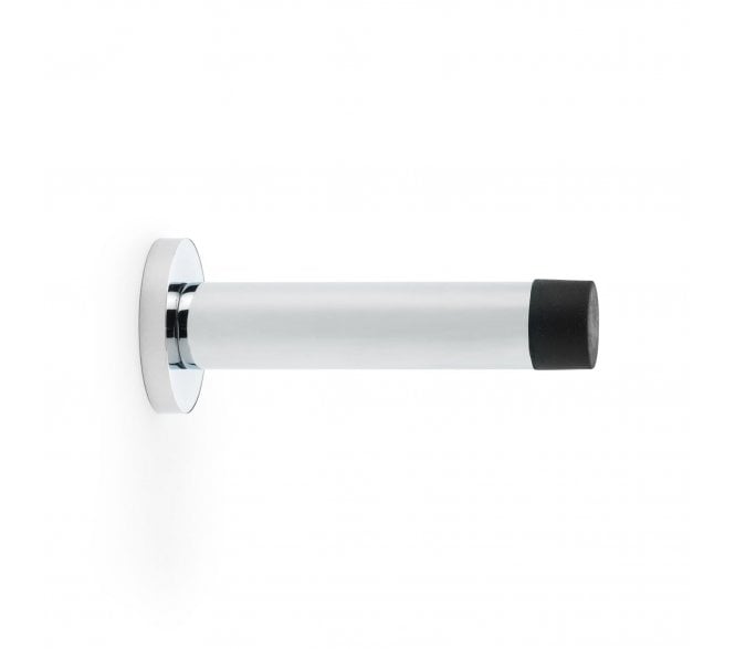 A&W Skirting Mounted Doorstop On Rose 80mm - Polished Chrome