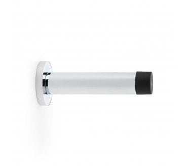 A&W Skirting Mounted Doorstop On Rose 80mm - Polished Chrome