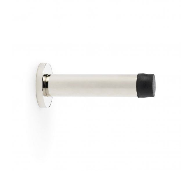 A&W Skirting Mounted Doorstop On Rose 80mm - Polished Nickel