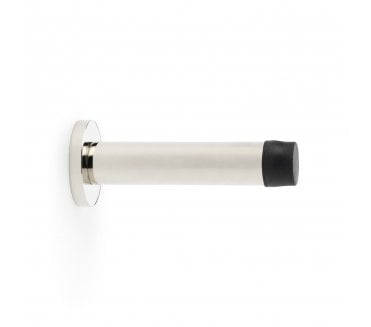 A&W Skirting Mounted Doorstop On Rose 80mm - Polished Nickel