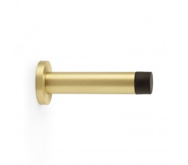 A&W Skirting Mounted Doorstop On Rose 80mm - Satin Brass