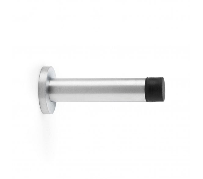 A&W Skirting Mounted Doorstop On Rose 80mm - Satin Chrome