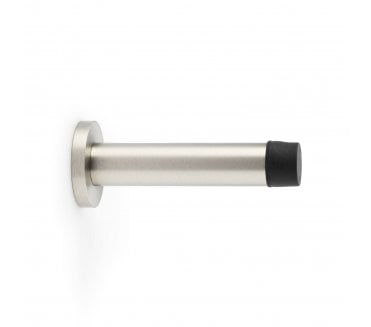 A&W Skirting Mounted Doorstop On Rose 80mm - Satin Nickel