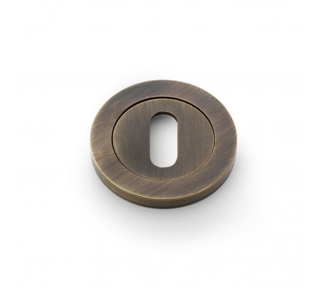 A&W Standard Keyhole Designer Escutcheon - Antique Brass