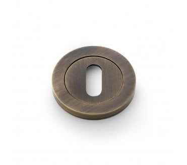 A&W Standard Keyhole Designer Escutcheon - Antique Brass