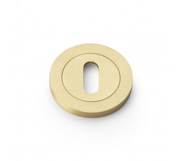 A&W Standard Keyhole Designer Escutcheon - Satin Brass
