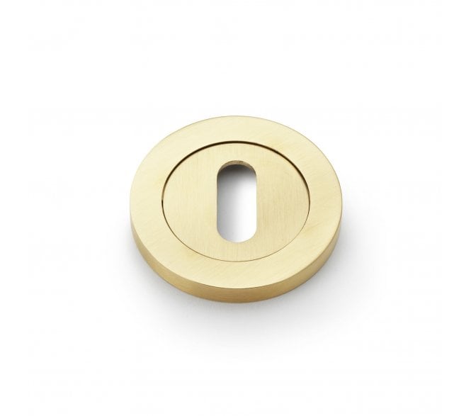 A&W Standard Keyhole Designer Escutcheon - Satin Brass PVD