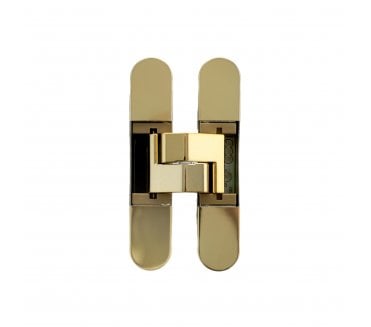 AGB Eclipse Heavy Duty Adjustable Concealed Hinge 80KG Capacity - Polished Brass