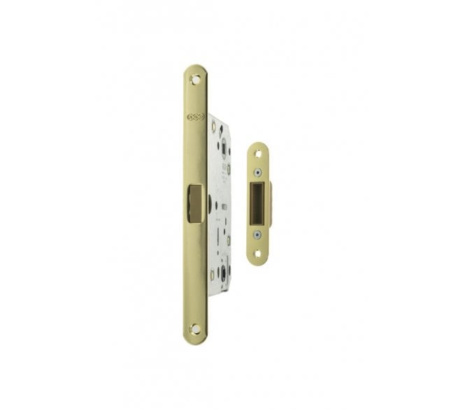 AGB Polaris 2XT Magnetic Bathroom Lock - 86mm - Polished Brass