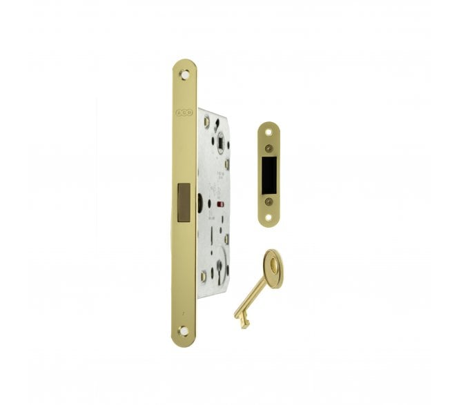 AGB Polaris 2XT Magnetic Standard Keyhole Sashlock - Polished Brass