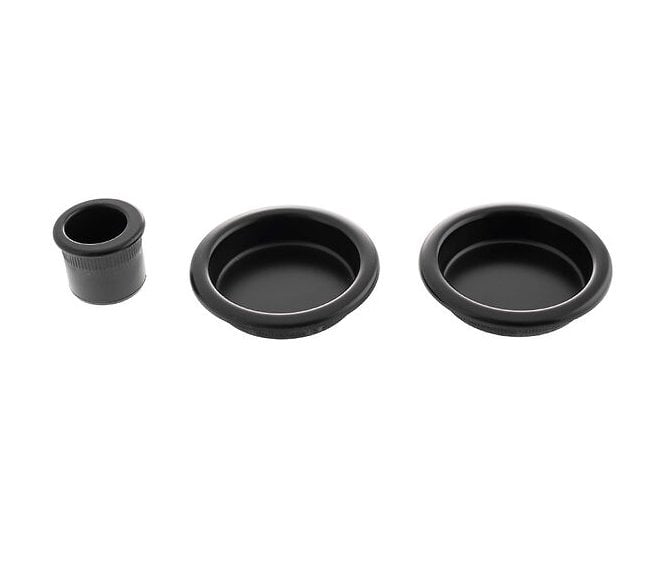 AGB Round Sliding Door Flush Pulls (PAIR) - Matt Black