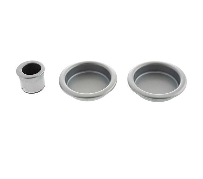 AGB Round Sliding Door Flush Pulls (PAIR) - Satin Chrome