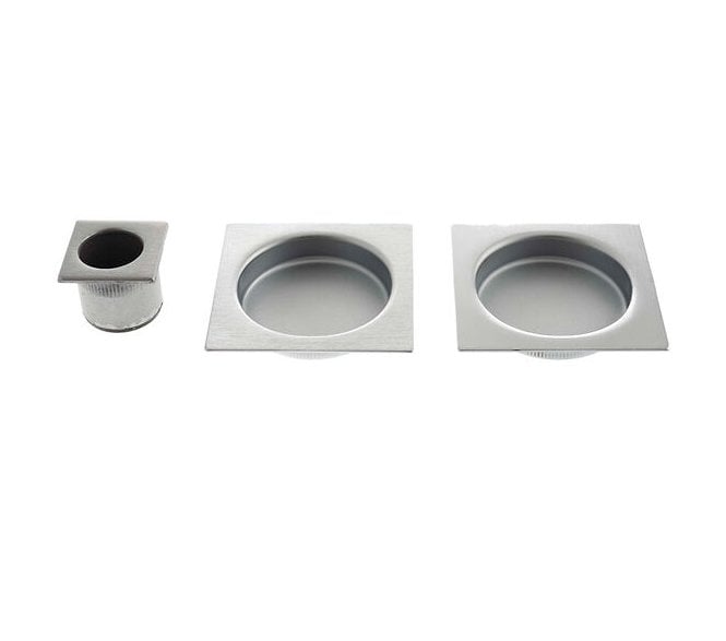 AGB Square Sliding Door Flush Pulls (PAIR) - Satin Chrome