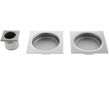 AGB Square Sliding Door Flush Pulls (PAIR) - Satin Chrome