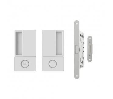 AGB Wave Flush Magnetic Bathroom Lock Set - White