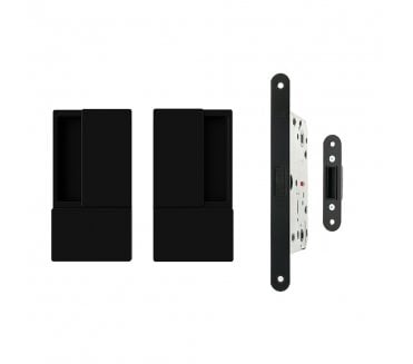 AGB Wave Flush Magnetic Latch Handle Set - Matt Black
