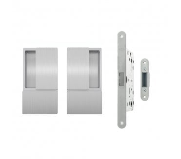 AGB Wave Flush Magnetic Latch Handle Set - Satin Chrome